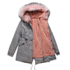 Manteau parka avec capuche et fourrure synthétique - veste d'hiver chaude pour femmes