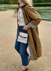 Manteau trench - élégant manteau khaki pour femmes avec doublure à carreaux