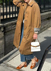 Manteau trench - élégant manteau khaki pour femmes avec doublure à carreaux