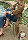 Manteau trench - élégant manteau khaki pour femmes avec doublure à carreaux