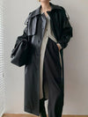 Manteau trench en cuir - élégant manteau long pour femmes