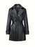 Manteau trench en cuir - manteau noir long et élégant pour femme