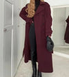 Manteau trench en laine - élégant manteau long rouge pour femmes