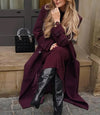 Manteau trench en laine - élégant manteau long rouge pour femmes