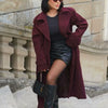 Manteau trench en laine - élégant manteau long rouge pour femmes