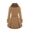 Manteau trench en mélange de laine pour femme - élégant manteau d'hiver long