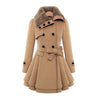 Manteau trench en mélange de laine pour femme - élégant manteau d'hiver long
