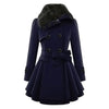 Manteau trench en mélange de laine pour femme - élégant manteau d'hiver long
