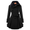 Manteau trench en mélange de laine pour femme - élégant manteau d'hiver long