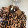 Manteau trench imprimé léopard multicolore - élégant manteau long pour femmes