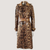 Manteau trench imprimé léopard multicolore - élégant manteau long pour femmes