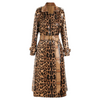 Manteau trench imprimé léopard multicolore - élégant manteau long pour femmes