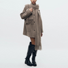 Manteau tricoté - vêtement d'extérieur tendance avec écharpe pour femmes