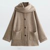 Manteau tricoté - vêtement d'extérieur tendance avec écharpe pour femmes