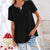 T-shirt décontracté femme à manches courtes avec boutons - top quotidien cosy pour ladies