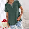 T-shirt décontracté femme à manches courtes avec boutons - top quotidien cosy pour ladies