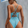 Monokini - maillot de bain élégant avec lacets et découpes