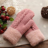 Moufles en laine - gants tricotés douillets pour femmes