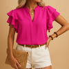 Blouse élégante à manches volantées pour femmes - top léger pour le quotidien ou le travail