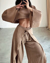 Ensemble femme : top court et pantalon large - tenue décontractée légère pour vos sorties