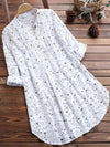 Robe chemise femme imprimé floral à manches longues - style décontracté léger pour tous les jours
