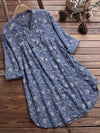 Robe chemise femme imprimé floral à manches longues - style décontracté léger pour tous les jours