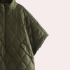 Veste poncho matelassée - un incontournable vert tendance pour femmes