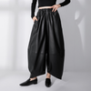 Pantalon en cuir large taille haute - pantalon noir femme