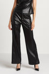 Pantalon en cuir vegan - élégantes pantalons noirs pour femmes