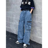 Pantalon en denim large - jeans cargo tendance pour femmes