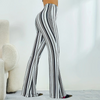Pantalon large rayé - noir et blanc, flares pour femmes