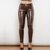 Pantalons en cuir - élégants pantalons ajustés marron pour femmes