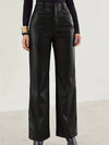 Pantalons en cuir large - chic noir pour femmes