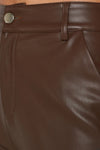 Pantalons en simili cuir - pantalons larges taille haute pour femme