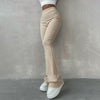 Pantalons évasés taille haute en maille côtelée - pantalons pour femmes