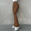 Pantalons évasés taille haute en maille côtelée - pantalons pour femmes