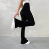 Pantalons évasés taille haute en maille côtelée - pantalons pour femmes