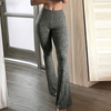 Pantalons flare taille haute - leggings tendance gris pour femmes