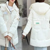 Parka d'hiver pour femmes - manteau long isolé bleu avec poches pratiques