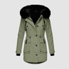 Parka d'hiver pour femmes - manteau tendance avec capuche et fourrure synthétique