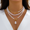 Parure de colliers en perles - bijoux raffinés en couches pour femmes