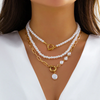 Parure de colliers en perles - bijoux raffinés en couches pour femmes