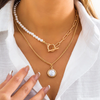 Parure de colliers en perles - bijoux raffinés en couches pour femmes