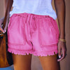 Shorts en denim femme avec taille élastique - style décontracté pour l'été