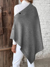 Poncho à fermeture boutonnée - élégante étole tricotée pour femmes
