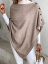Poncho à fermeture boutonnée - élégante étole tricotée pour femmes