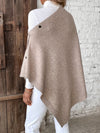 Poncho à fermeture boutonnée - élégante étole tricotée pour femmes