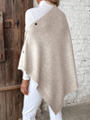 Poncho à fermeture boutonnée - élégante étole tricotée pour femmes