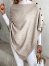 Poncho à fermeture boutonnée - élégante étole tricotée pour femmes
