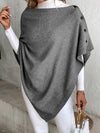 Poncho à fermeture boutonnée - élégante étole tricotée pour femmes